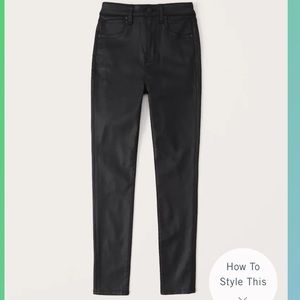 High Rise Super Skinny Ankle Jeans - Coated Black